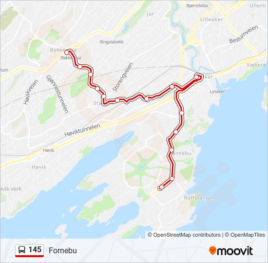 145 bus Line Map