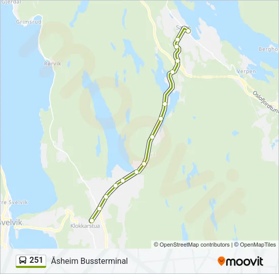251 Bus Line Map