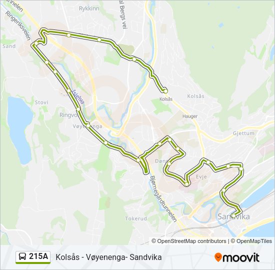215A Bus Line Map