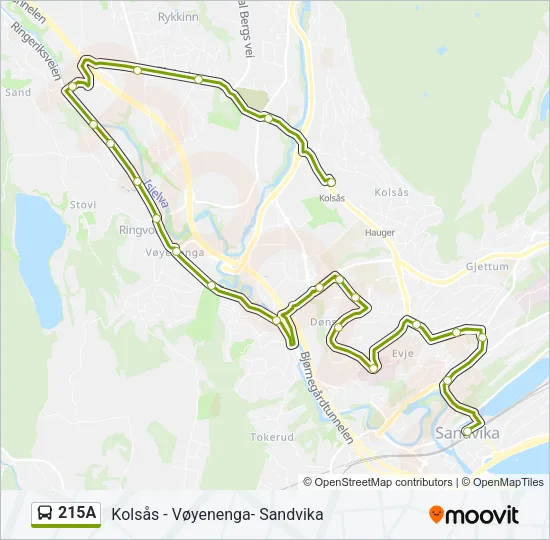 215A Bus Line Map