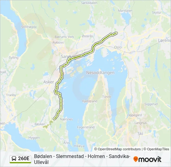 260E Bus Line Map