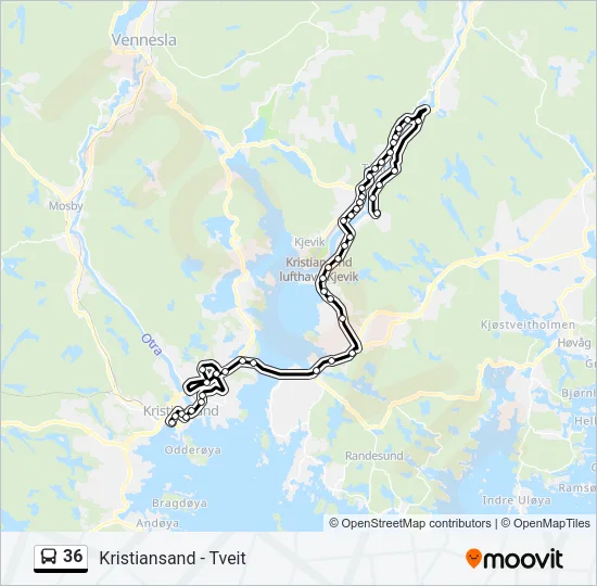 36 Bus Line Map