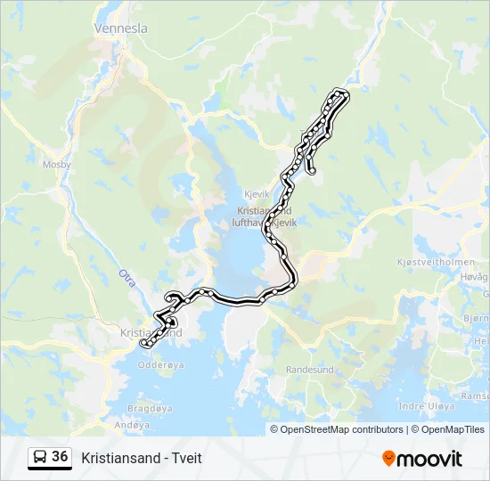 36 Bus Line Map