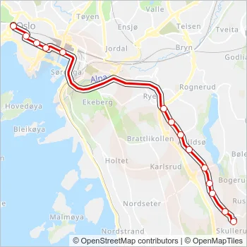 70E Bus Line Map