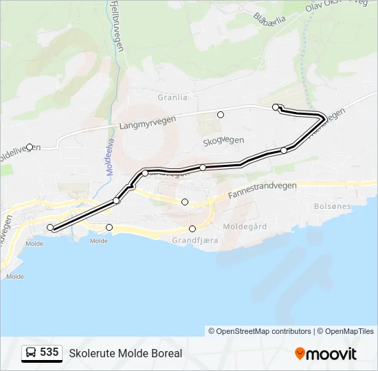 535 Bus Line Map