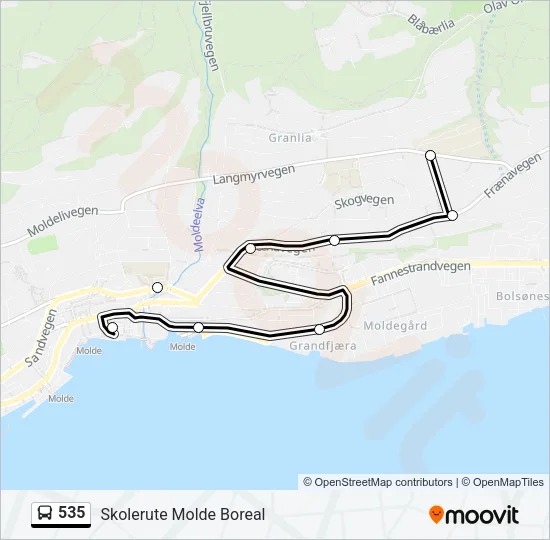 535 Bus Line Map