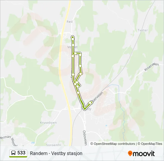533 Bus Line Map