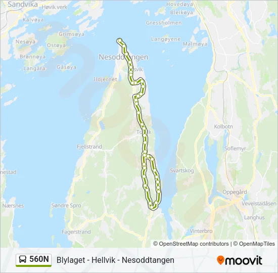560N Bus Line Map