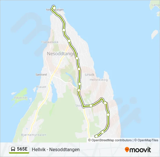 565E Bus Line Map
