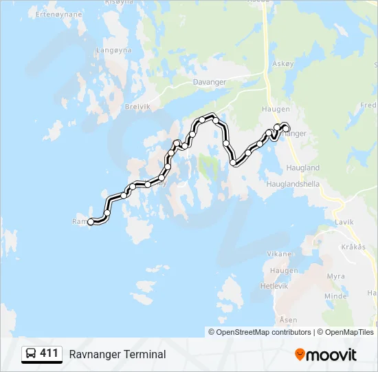 411 Bus Line Map