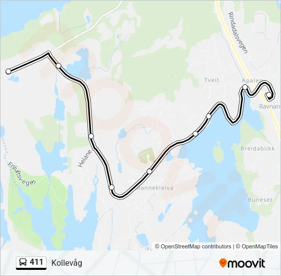 411 Bus Line Map
