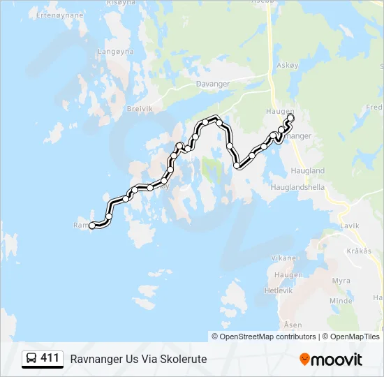 411 Bus Line Map