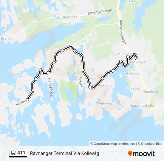 411 Bus Line Map