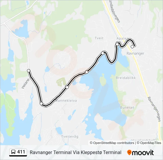 411 Bus Line Map