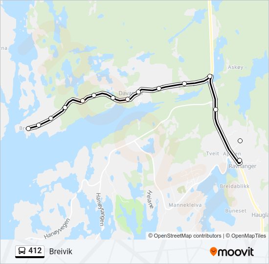 412 Bus Line Map