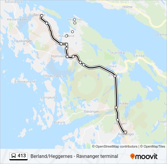 413 Bus Line Map