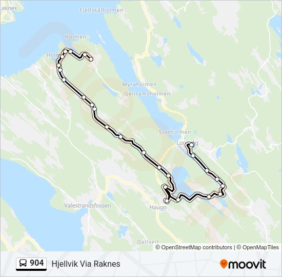 904 Bus Line Map