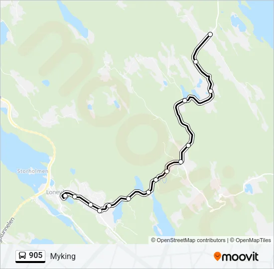 905 Bus Line Map