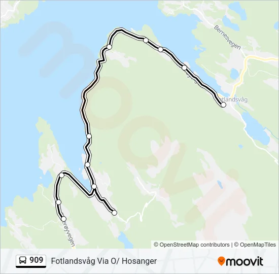 909 Bus Line Map
