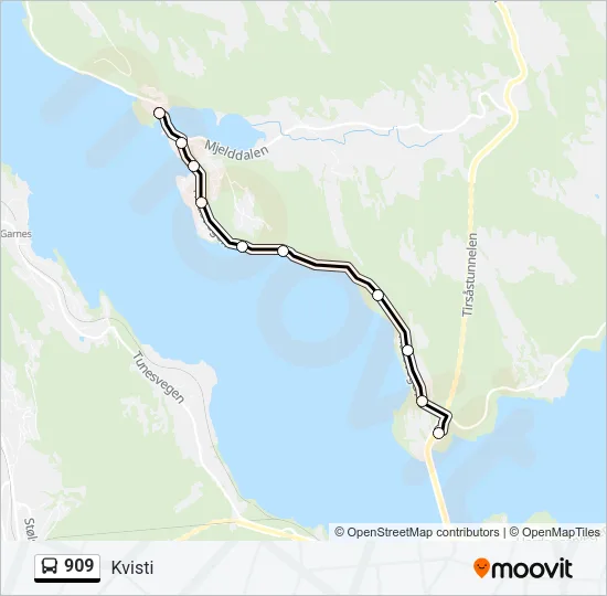 909 Bus Line Map