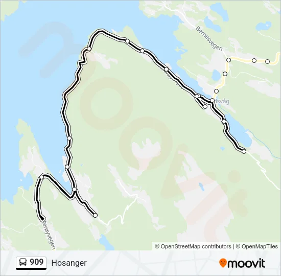 909 Bus Line Map