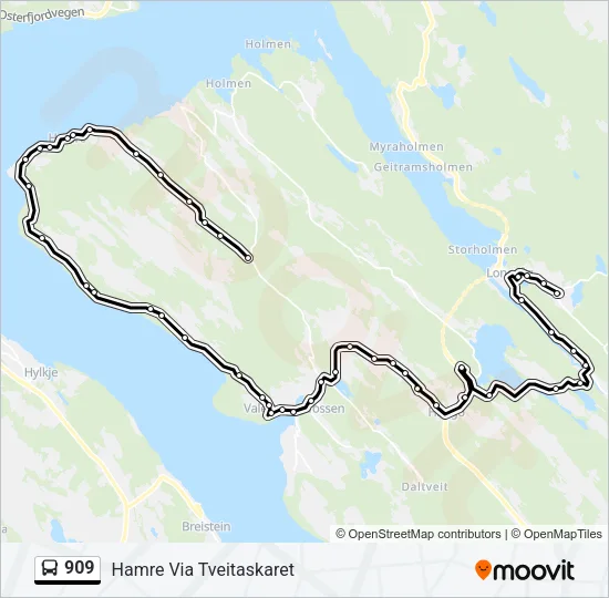 909 Bus Line Map
