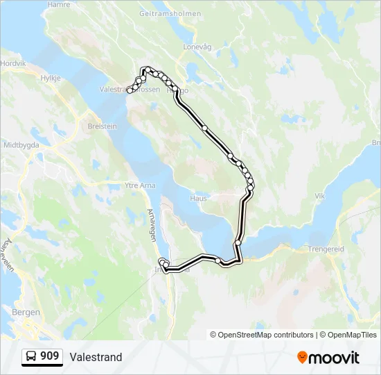 909 Bus Line Map
