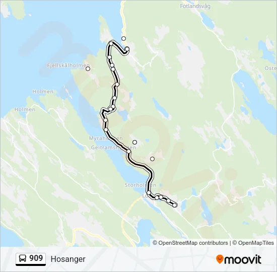 909 Bus Line Map