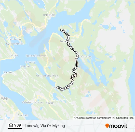 909 Bus Line Map
