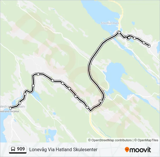 909 Bus Line Map