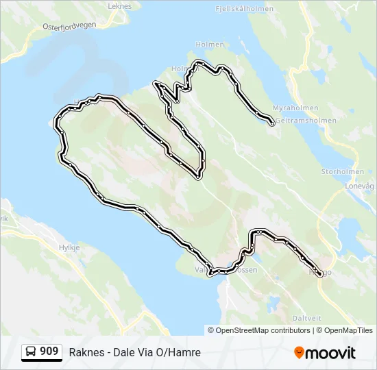 909 Bus Line Map