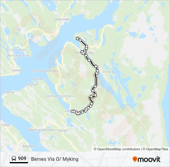 909 Bus Line Map