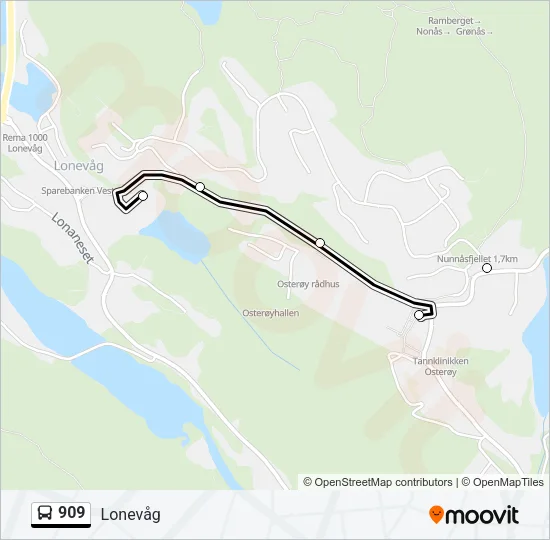 909 Bus Line Map
