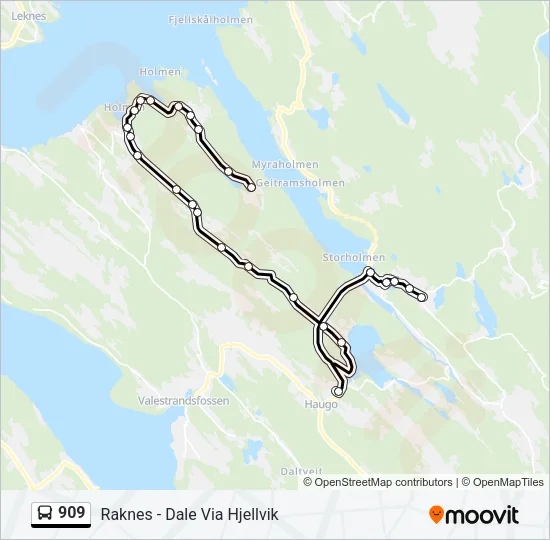 909 Bus Line Map