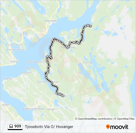 909 Bus Line Map
