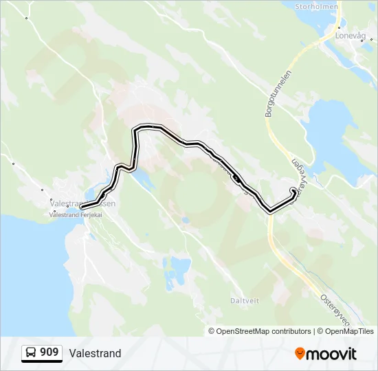 909 Bus Line Map