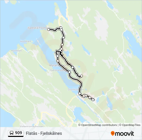 909 Bus Line Map