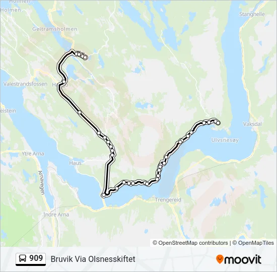 909 Bus Line Map