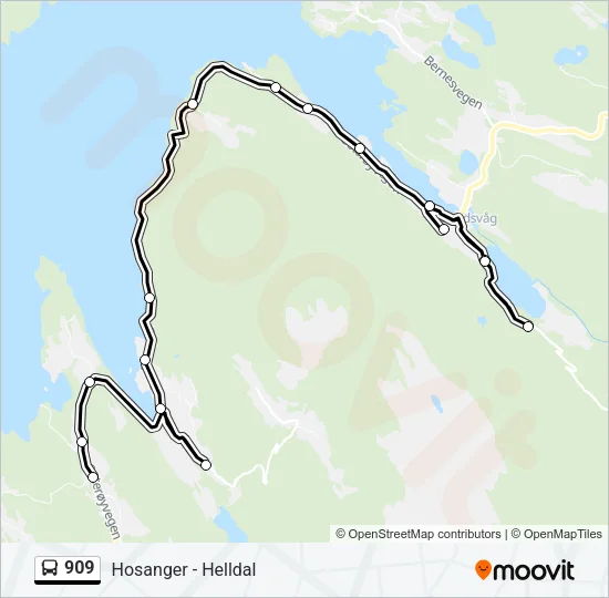 909 Bus Line Map