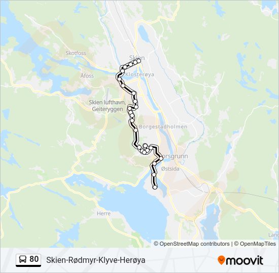 80 Bus Line Map
