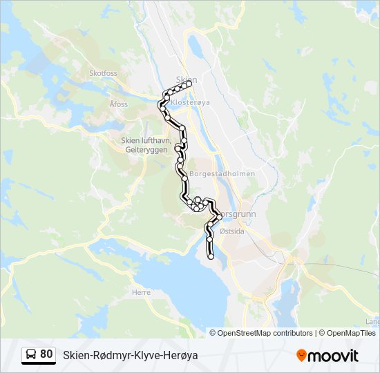 80 Bus Line Map