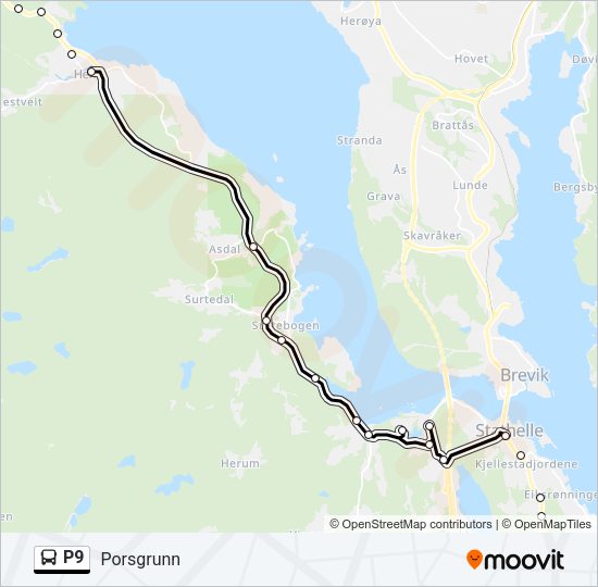 P9 Bus Line Map
