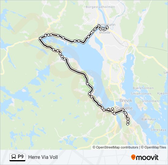 P9 Bus Line Map
