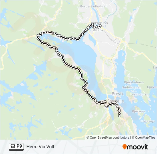 P9 Bus Line Map