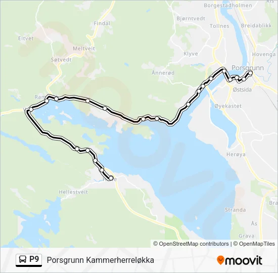 P9 Bus Line Map