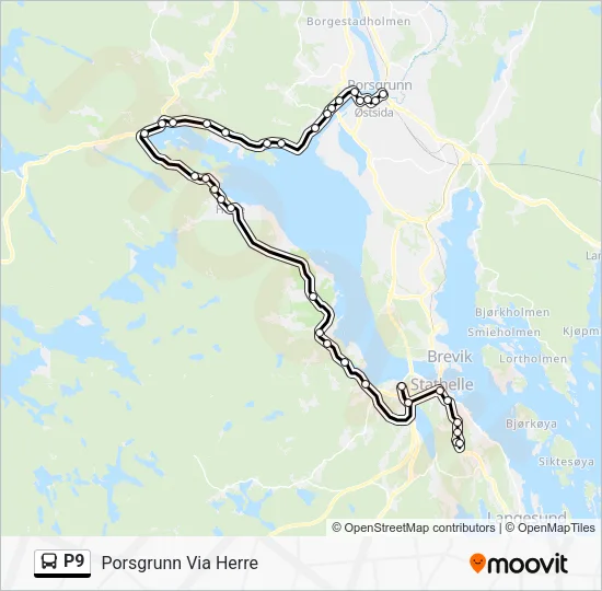 P9 Bus Line Map