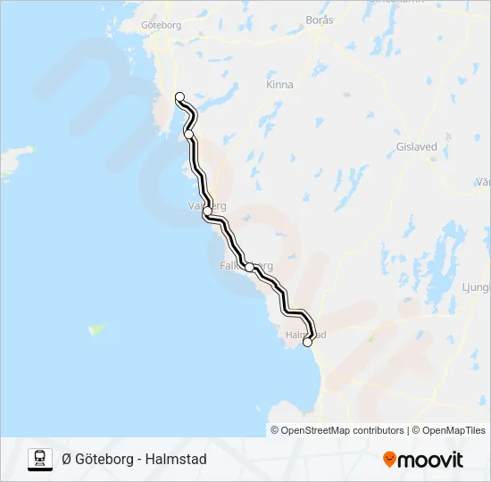 ÖRESUNDSTÅG Train Line Map