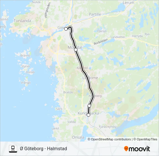 ÖRESUNDSTÅG Train Line Map