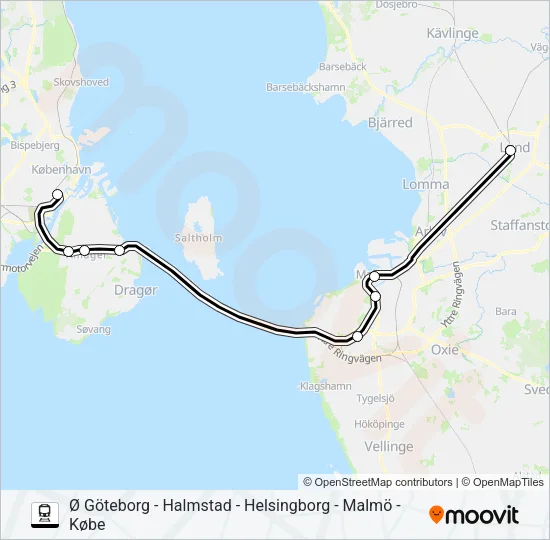 ÖRESUNDSTÅG Train Line Map