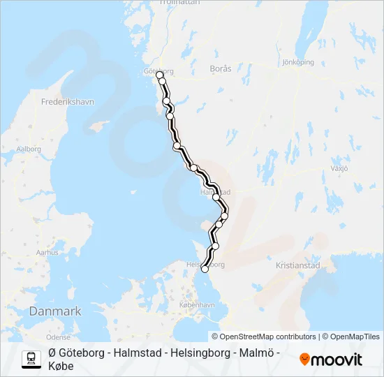 ÖRESUNDSTÅG Train Line Map